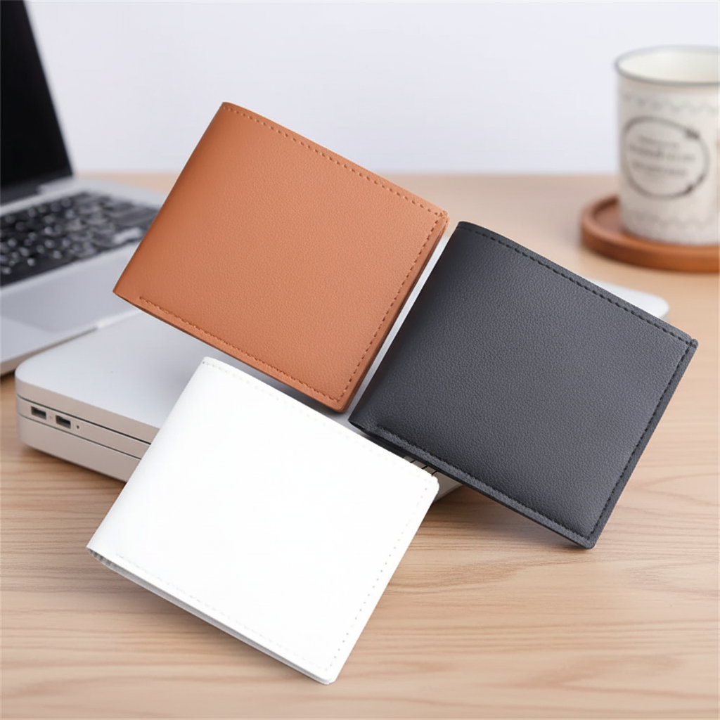 Schlanker Bifold-Geldbeutel mit Reissverschluss-Tasche und Kartenfächern