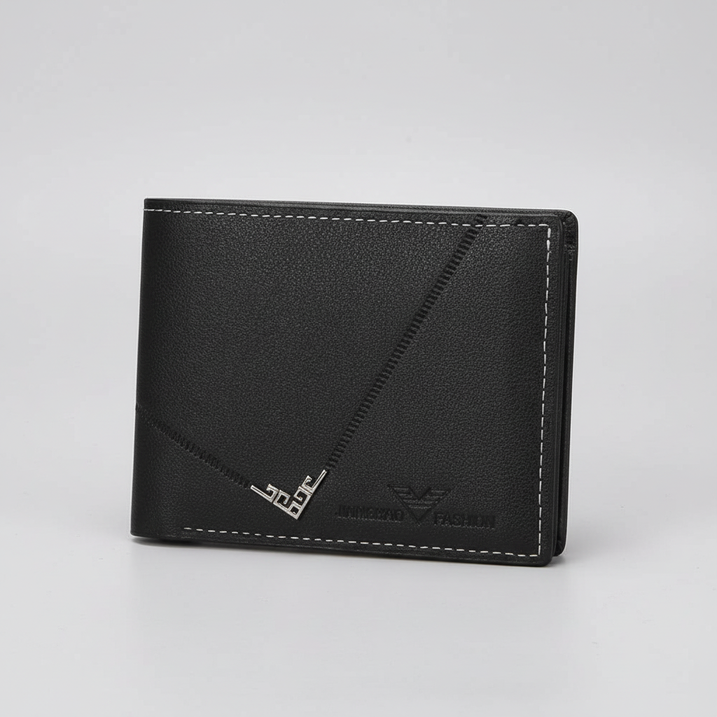 Schlanker Bifold-Geldbeutel mit Reissverschluss-Tasche und Kartenfächern