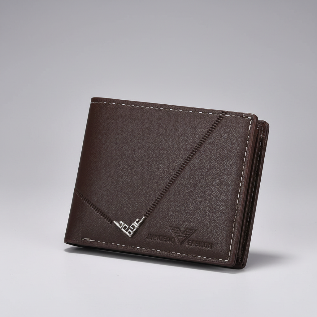 Schlanker Bifold-Geldbeutel mit Reissverschluss-Tasche und Kartenfächern