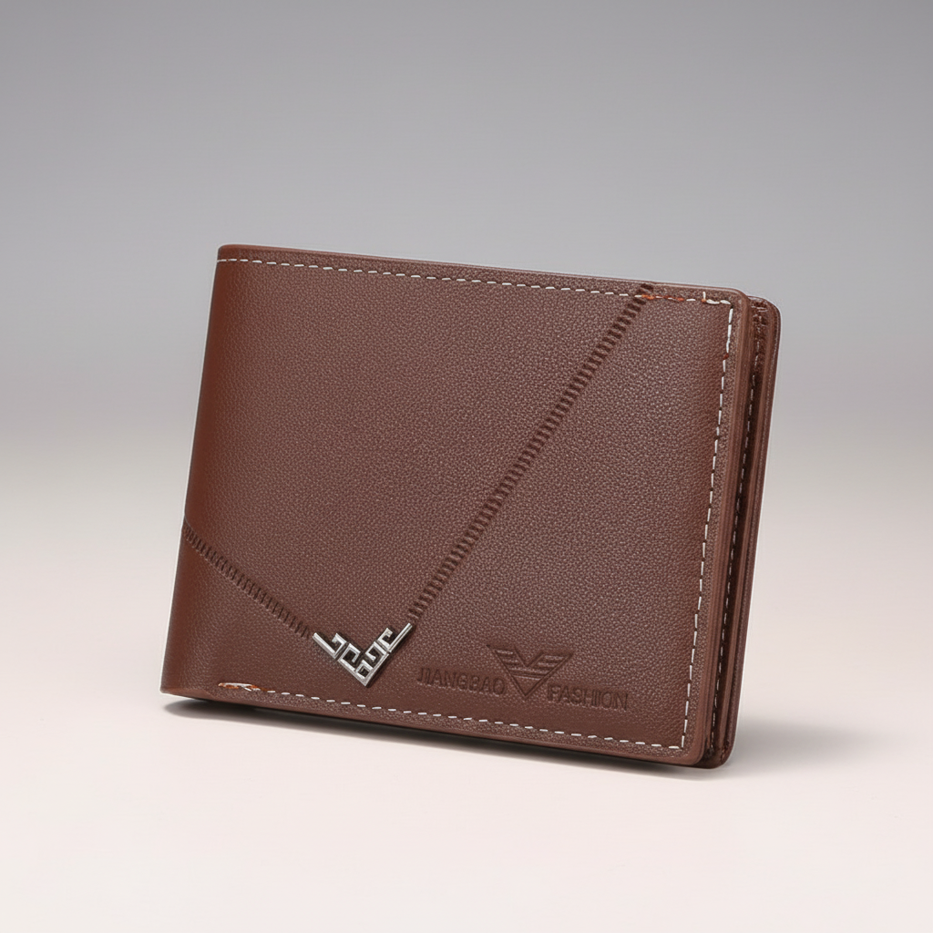 Schlanker Bifold-Geldbeutel mit Reissverschluss-Tasche und Kartenfächern