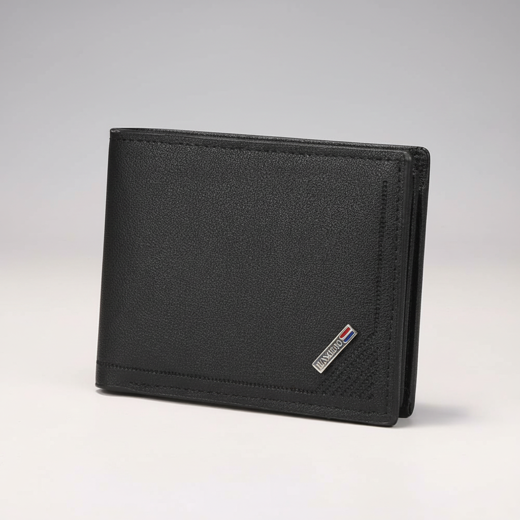 Schlanker Bifold-Geldbeutel mit Reissverschluss-Tasche und Kartenfächern