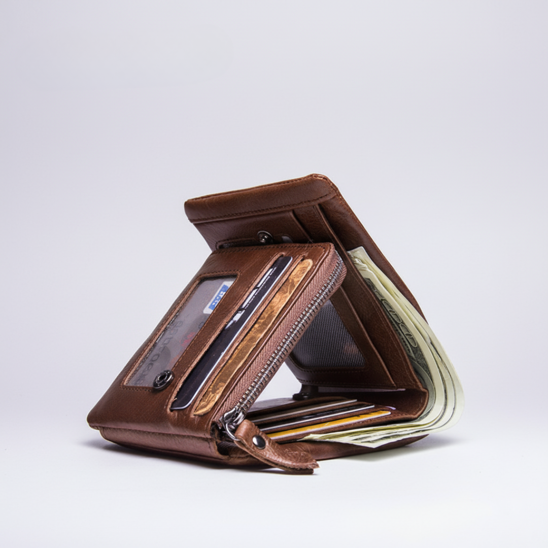 Camp Basel | Vintoriq Vintage Dreifaltwallet Herren
