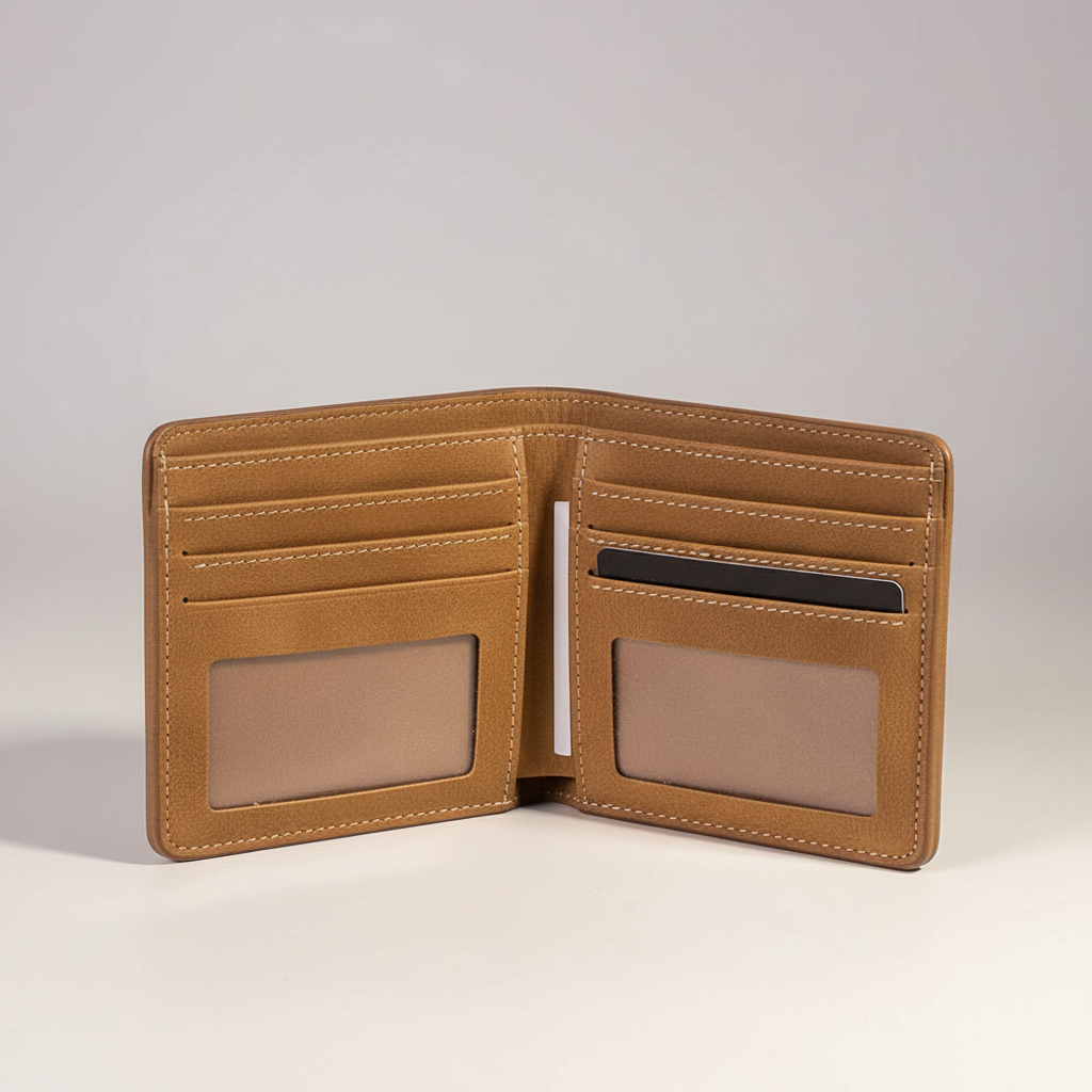 Kompakte Vintage Brieftasche mit Kartenfächern und Fototasche