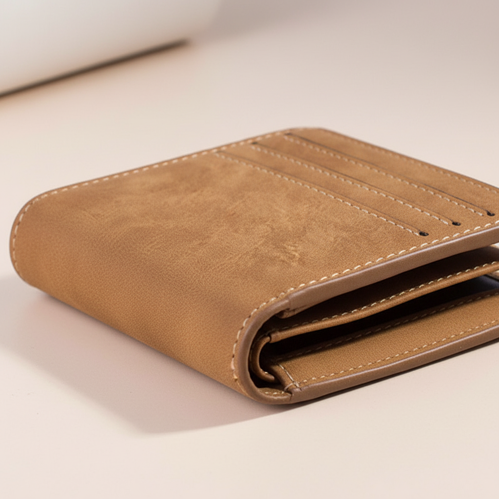 Kompakte Vintage Brieftasche mit Kartenfächern und Fototasche