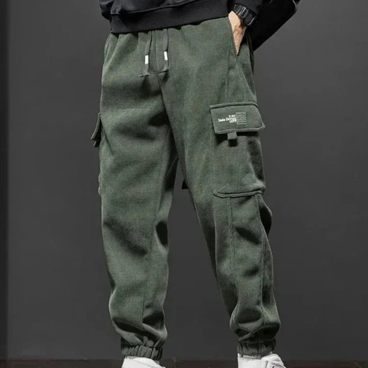 Herren-Cargo-Jogging-Hosen elastische Taille entspannter Schnitt