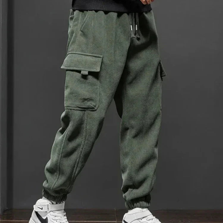 Herren-Cargo-Jogging-Hosen elastische Taille entspannter Schnitt
