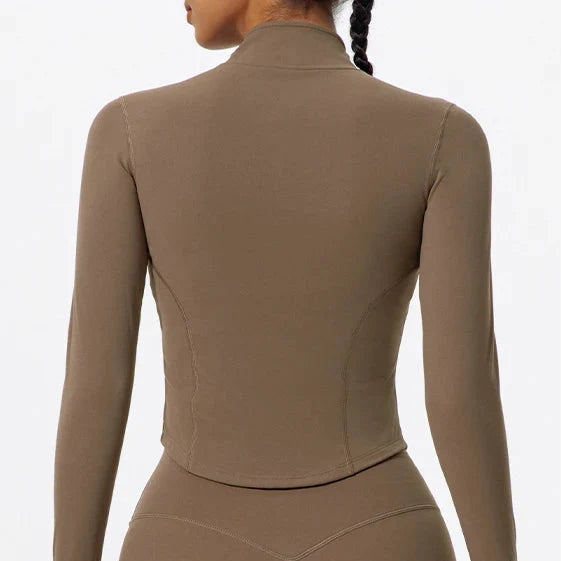 Damen Langarm-Sportjacke figurbetonter Schnitt schnelltrocknend