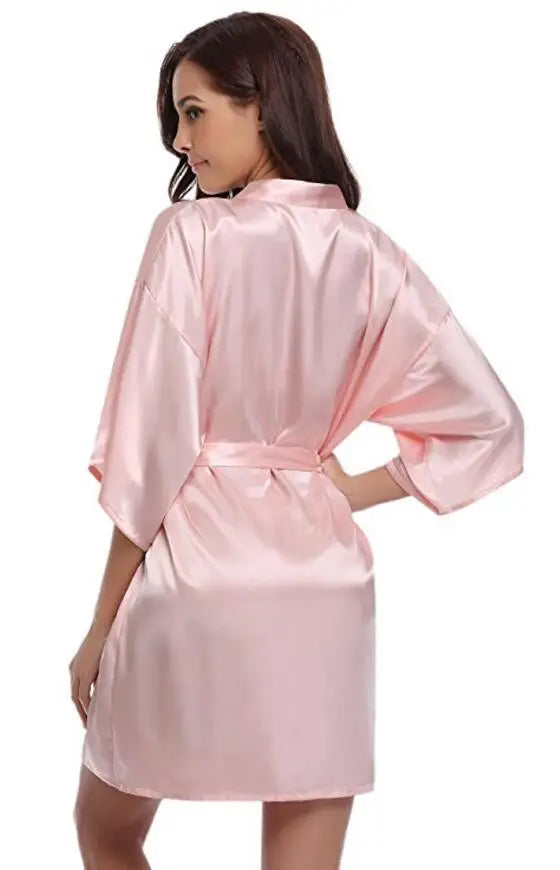 Kurzer Kimono-Bademantel leicht mit verstellbarem Bindewaist