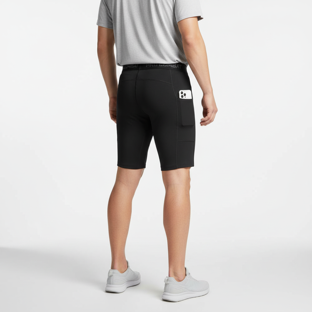 Herren Kompressionsshorts schwarz für Sport und Fitness, atmungsaktiv