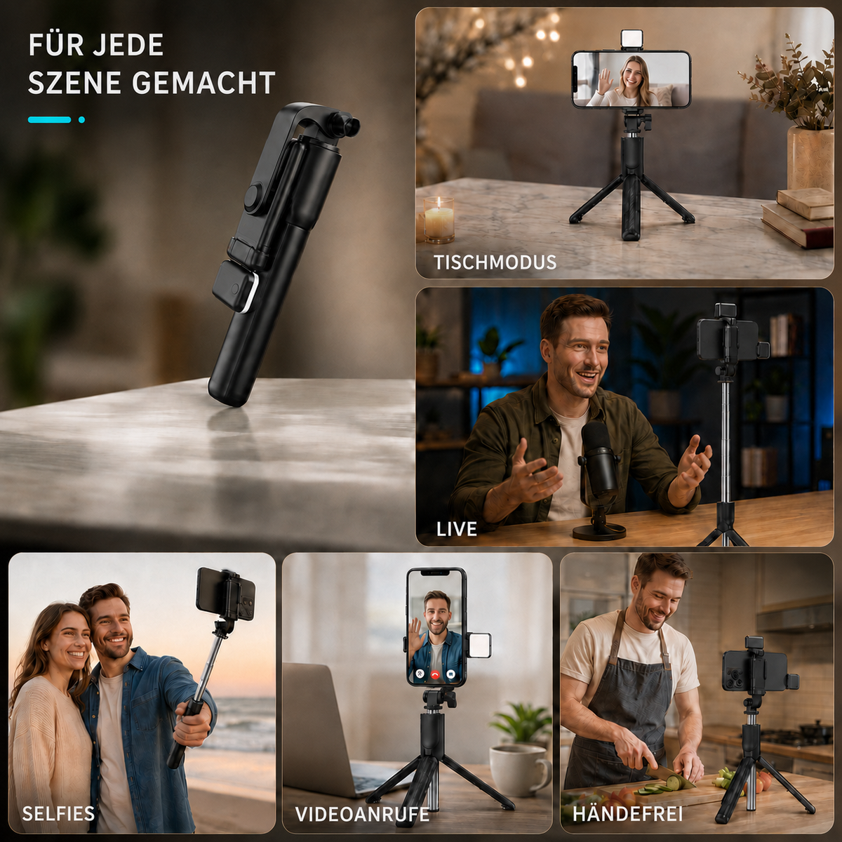 Camp Basel | VeloGrip Ausziehbarer Selfie-Stick Stativ