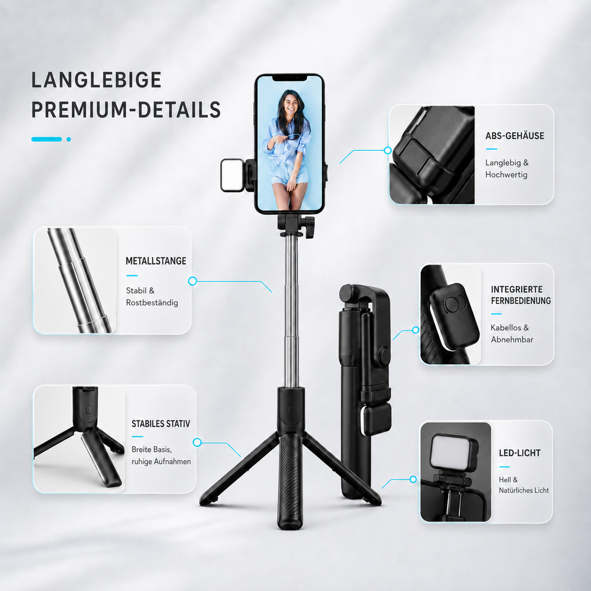 Camp Basel | VeloGrip Ausziehbarer Selfie-Stick Stativ