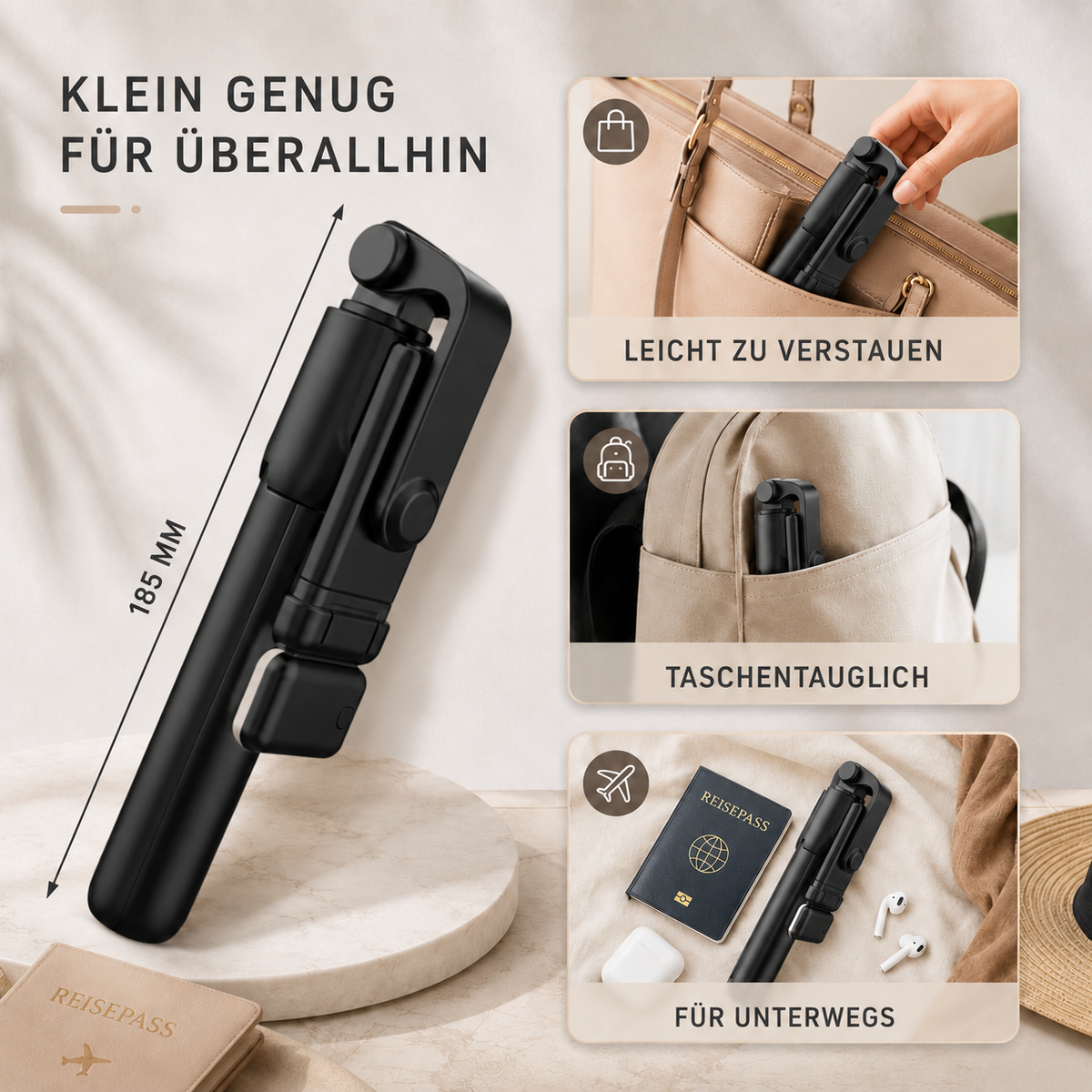 Camp Basel | VeloGrip Ausziehbarer Selfie-Stick Stativ