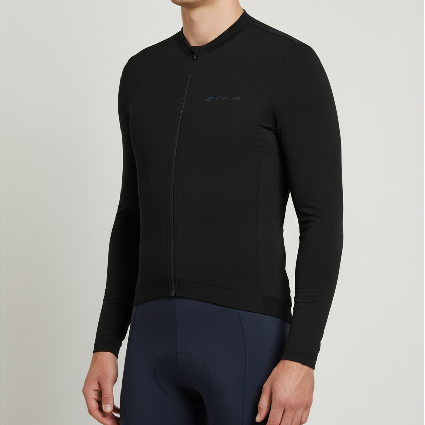Langarm-Rennradtrikot aerodynamisch atmungsaktiv UPF-Schutz