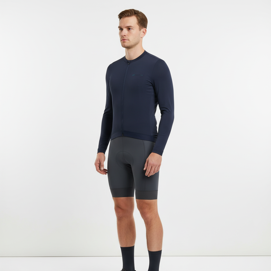 Langarm-Rennradtrikot aerodynamisch atmungsaktiv UPF-Schutz