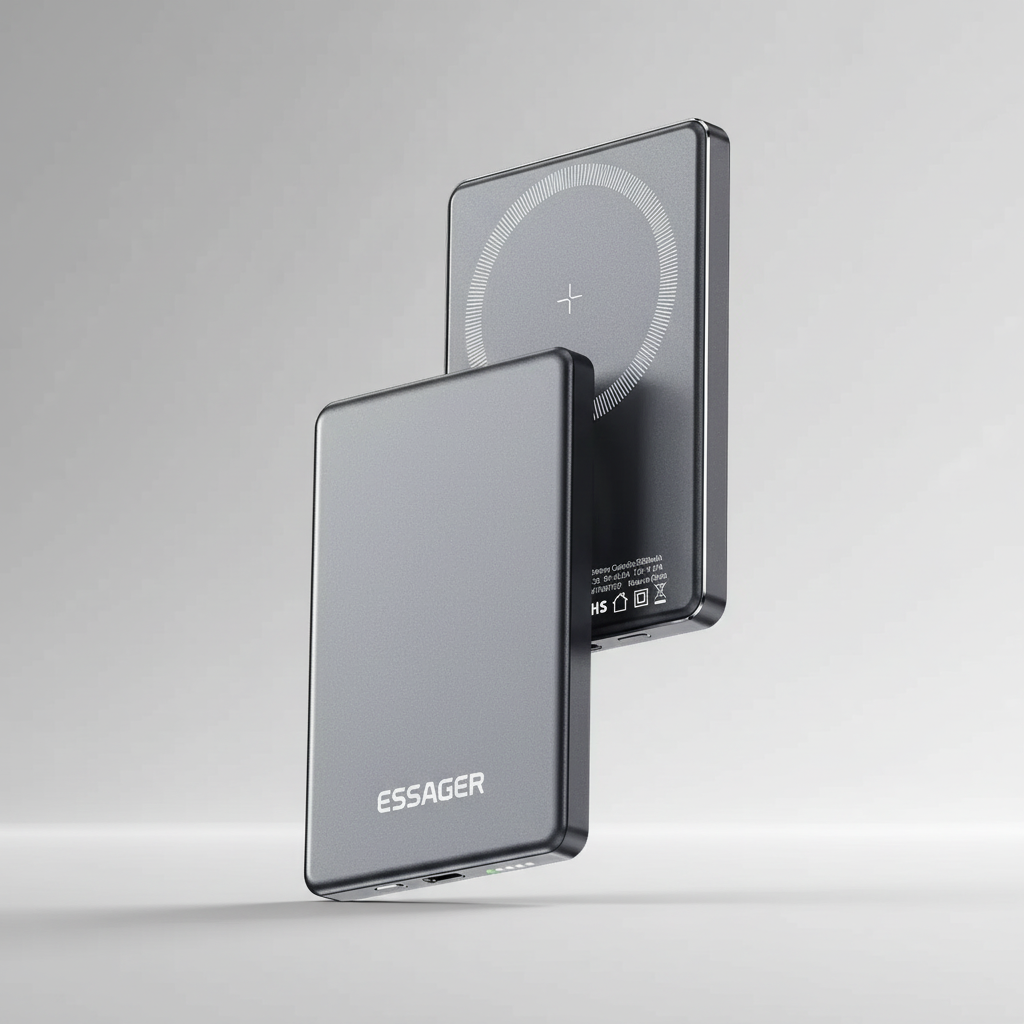 Schlanke magnetische Powerbank mit 20-Watt-Schnellladung und USB-C
