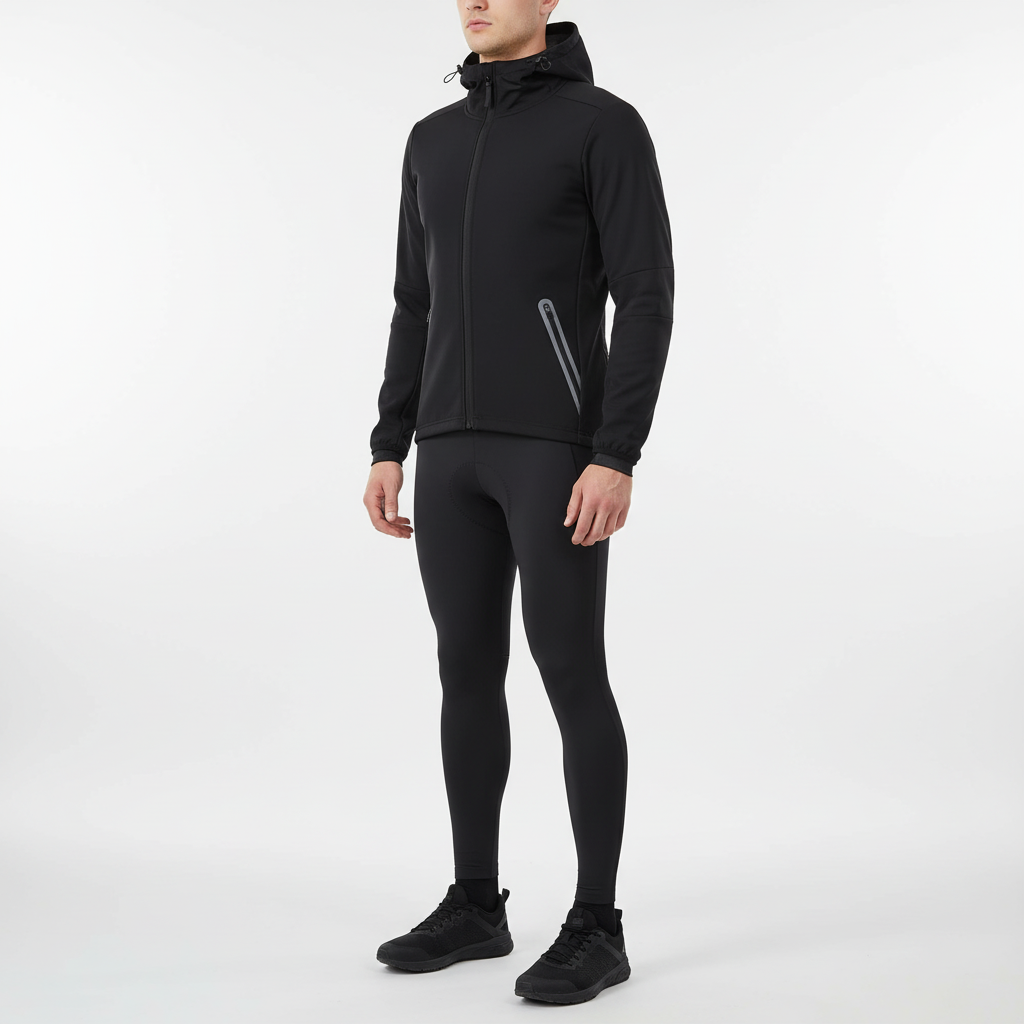 Herren-Radjacke mit Kapuze reflektierend atmungsaktiv warm