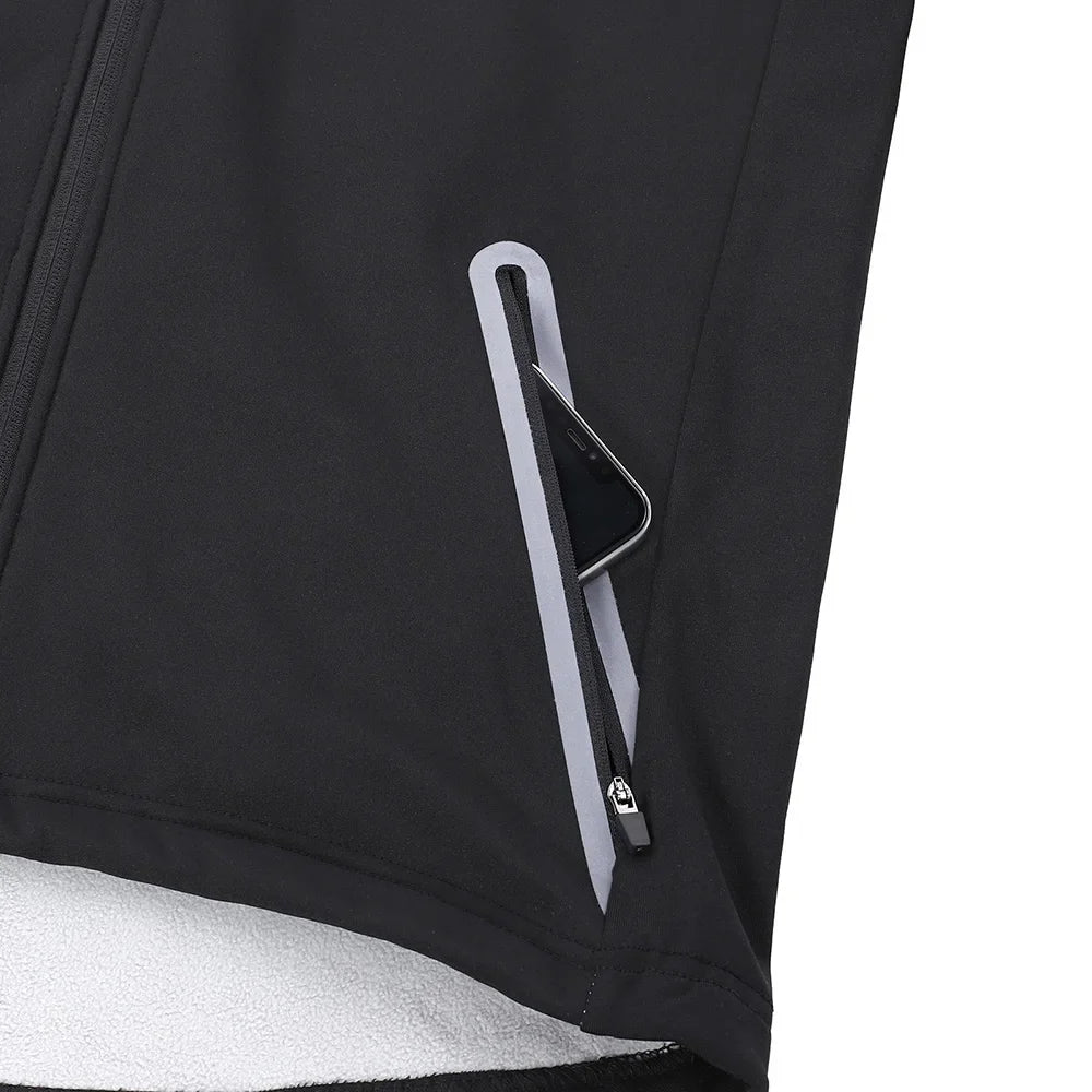 Herren-Radjacke mit Kapuze reflektierend atmungsaktiv warm