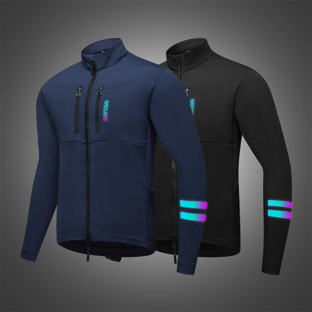 Herren Thermische Radsport-Jacke winddicht isoliert reflektierend