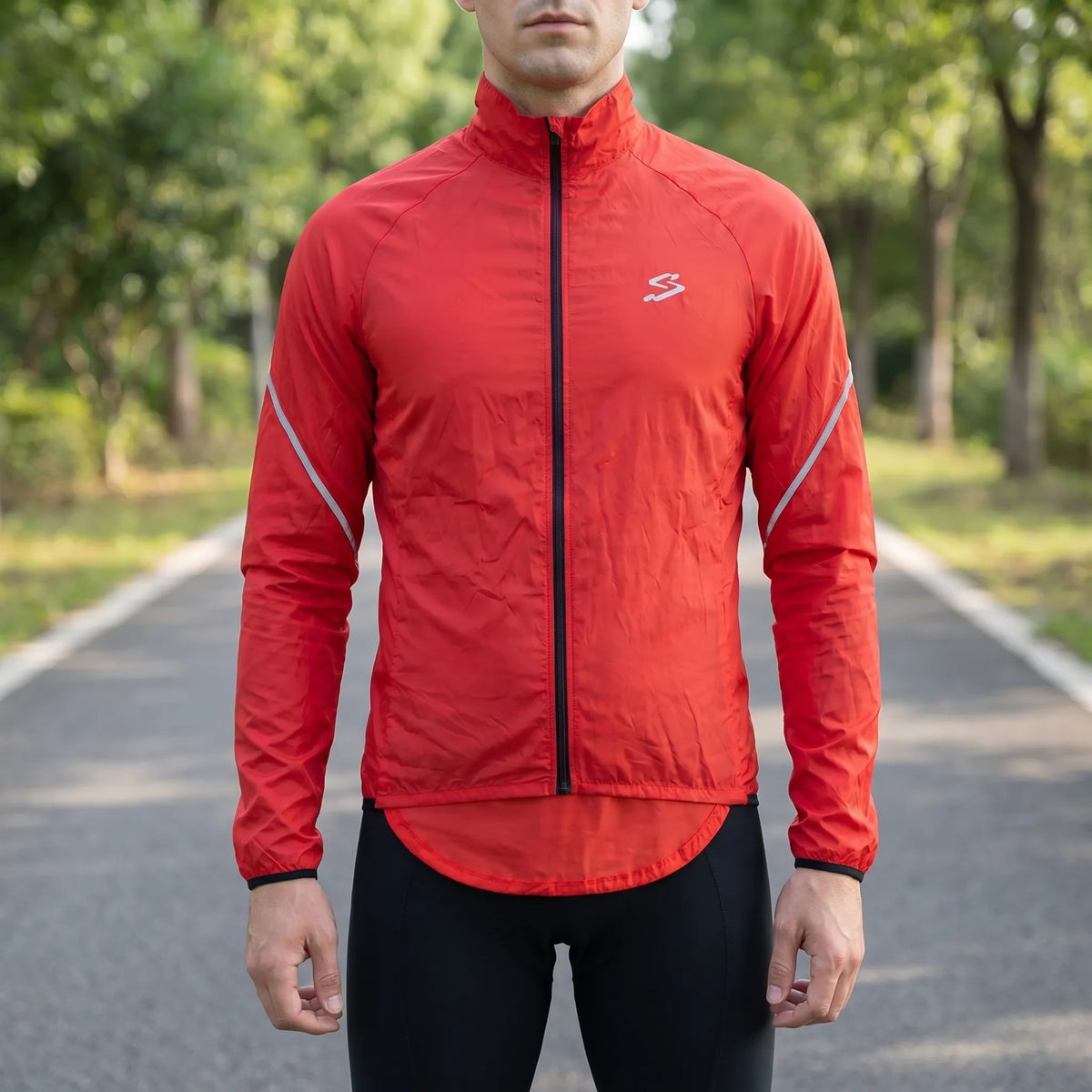 Leichte Radsport-Windjacke wasserabweisend atmungsaktiv kompakt