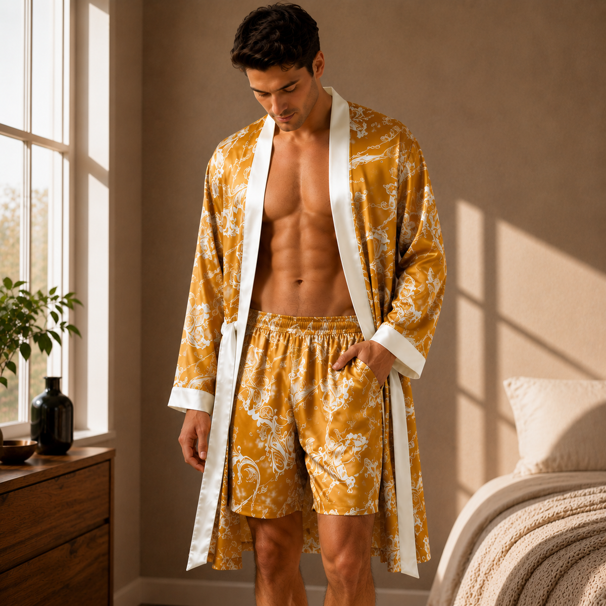 Camp Basel | Velvoro Langer Kimono-Stil Bademantel-Set