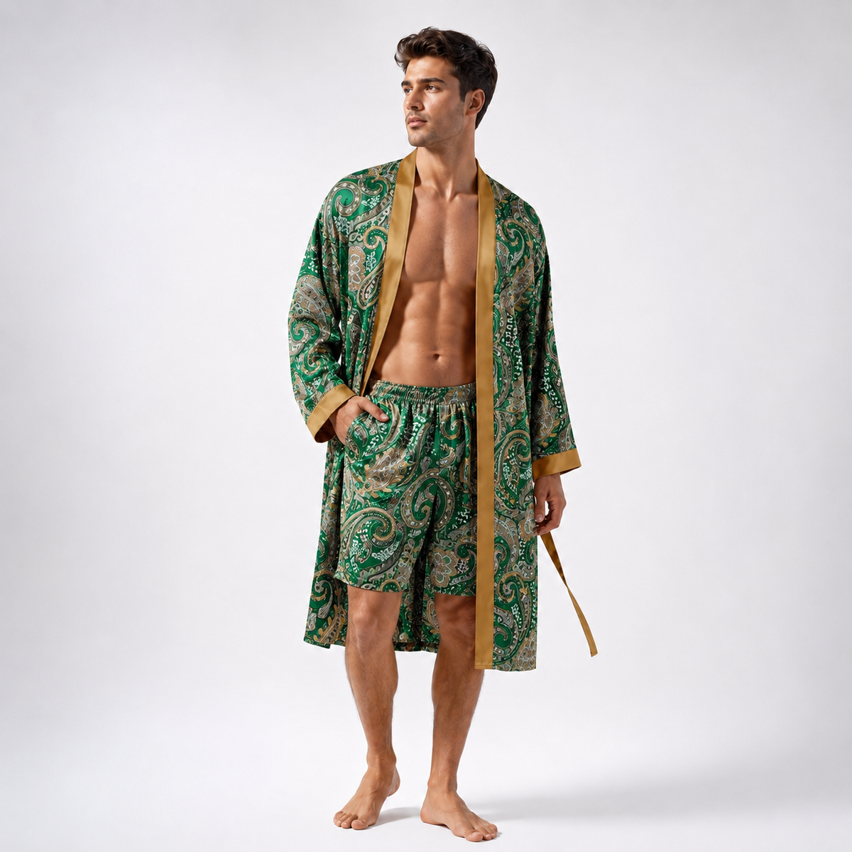Camp Basel | Velvoro Langer Kimono-Stil Bademantel-Set