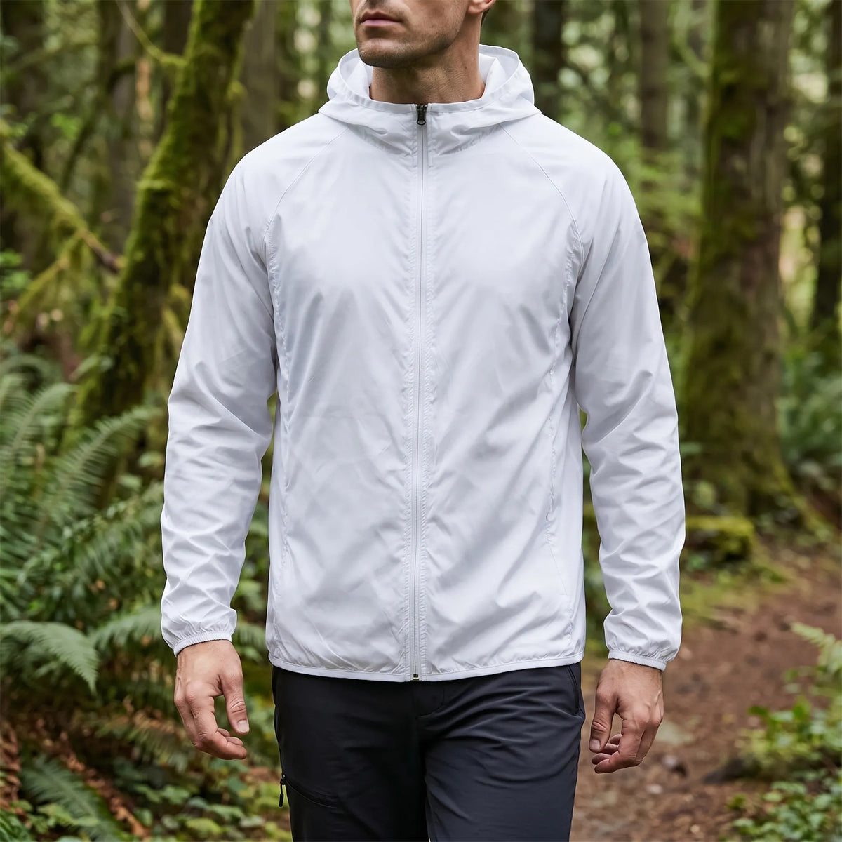 Leichte Kapuzen-Windbreaker wasserabweisend packbar für Wandern