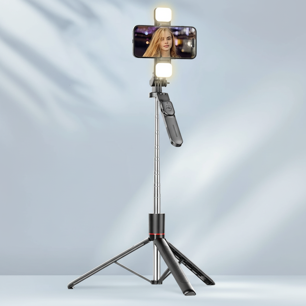 Teleskop-Selfie-Stab mit Stativ 360-Grad-Drehkopf Bluetooth-Fernbedienung