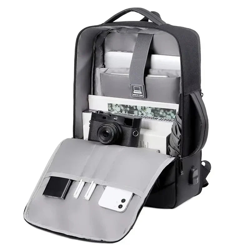 Laptop-Rucksack erweiterbar wasserabweisend mit USB-Ladeanschluss