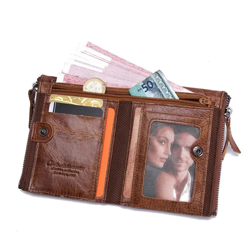 Kompakte Vintage-Geldbörse mit Reißverschluss und Münzfach