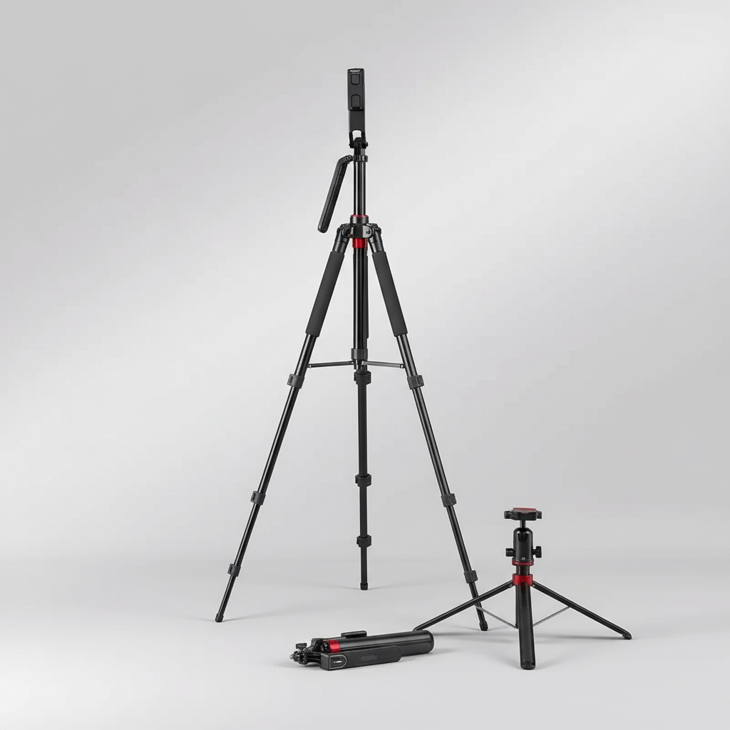 Tragbares Aluminium-Videostativ mit 360-Grad-Rotation und Fernbedienung