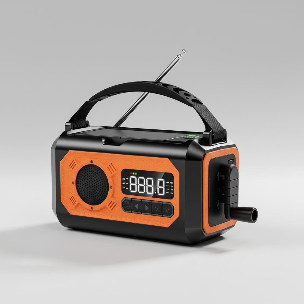 Tragbares Notfallradio Solar Kurbel mit LED-Lampe und NOAA-Empfang