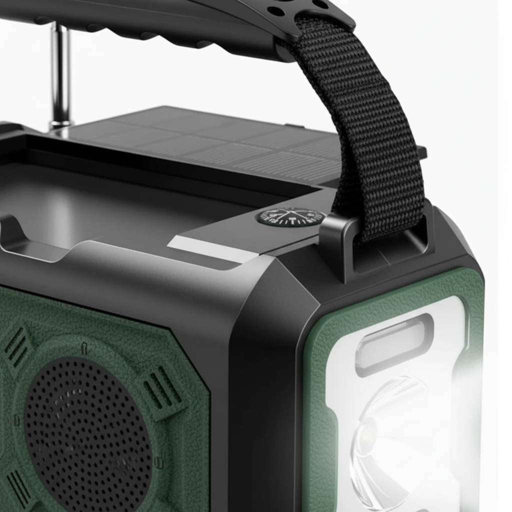 Tragbares Notfallradio Solar Kurbel mit LED-Lampe und NOAA-Empfang