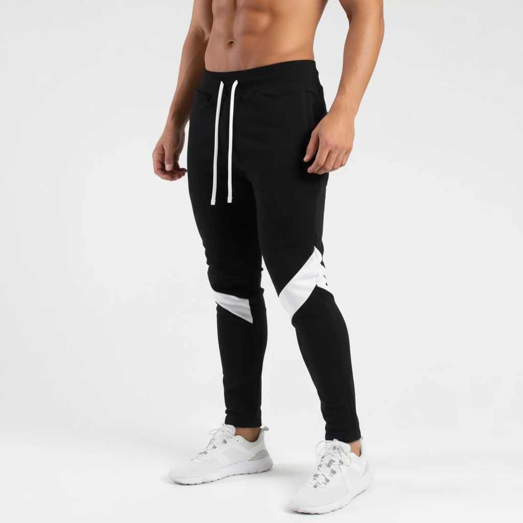 Schlanke Athletic-Jogginghosen mit verstellbarem Kordelzug-Bund