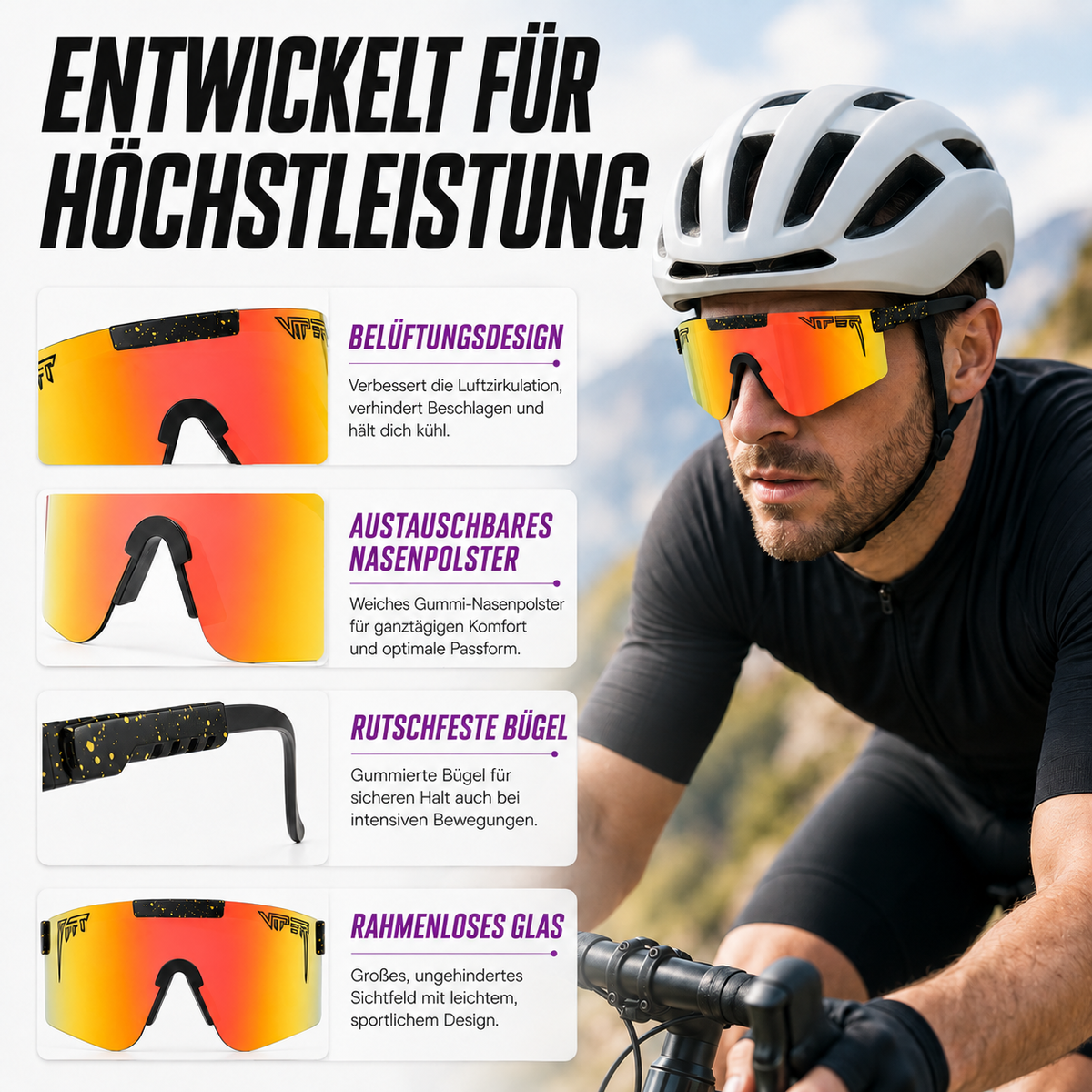 Camp Basel | Vyndra Übergroße Sport-Schutzsonnenbrille