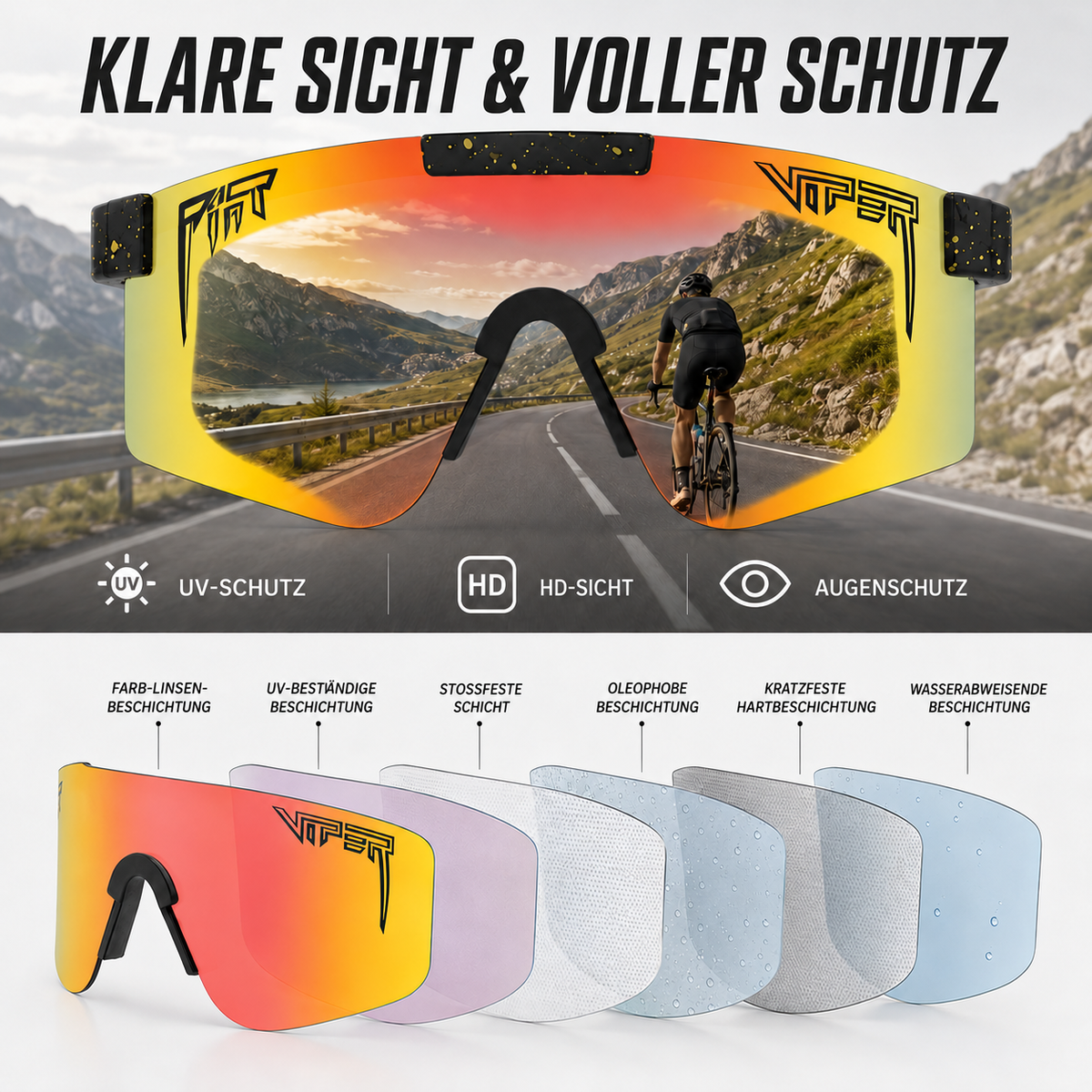 Camp Basel | Vyndra Übergroße Sport-Schutzsonnenbrille