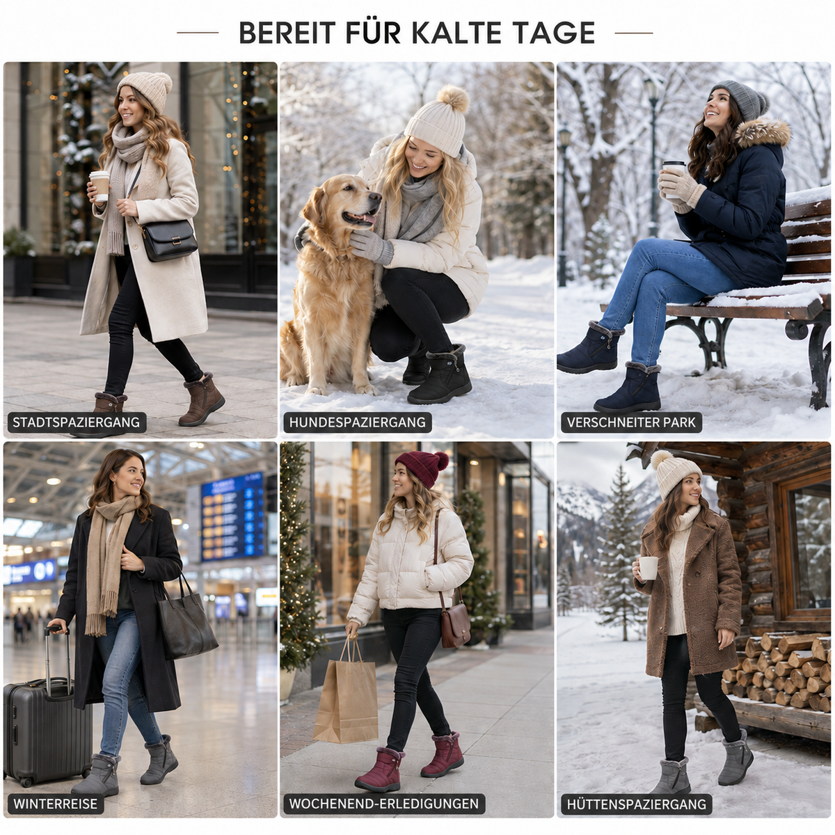 Camp Basel | Wasserdichte Knöchel-Winterstiefel