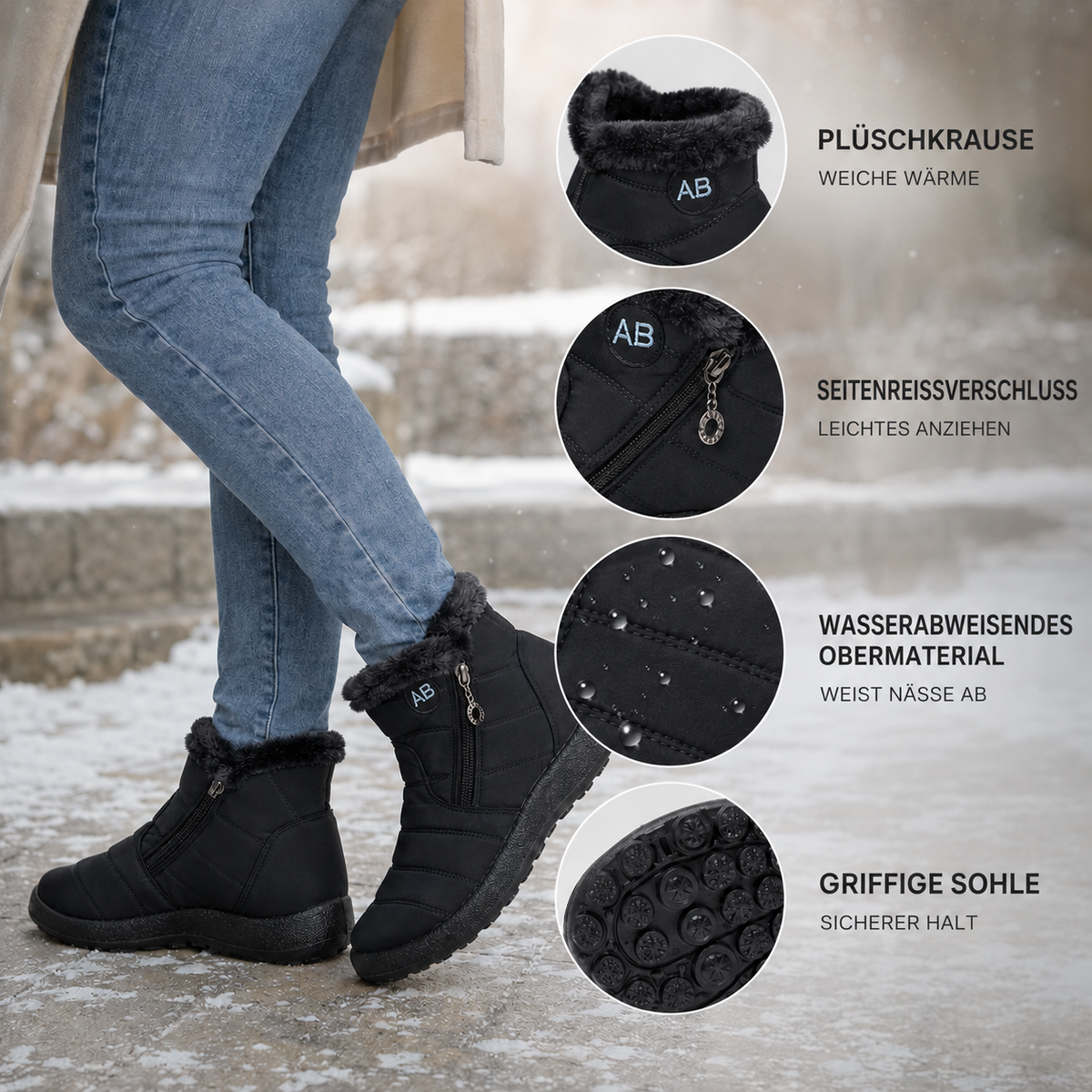 Camp Basel | Wasserdichte Knöchel-Winterstiefel