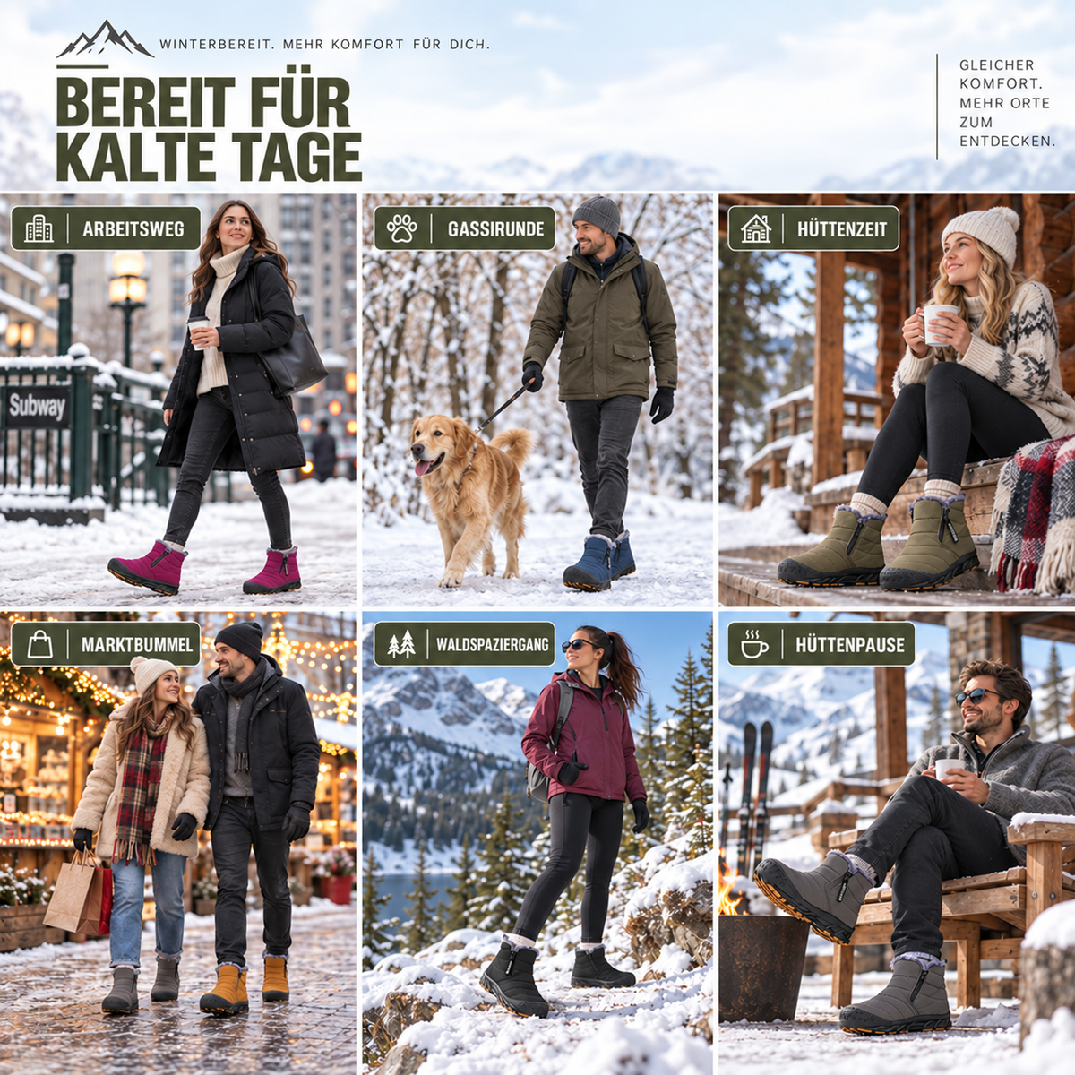 Camp Basel | Winterstiefel wasserabweisend mit Fleecefutter
