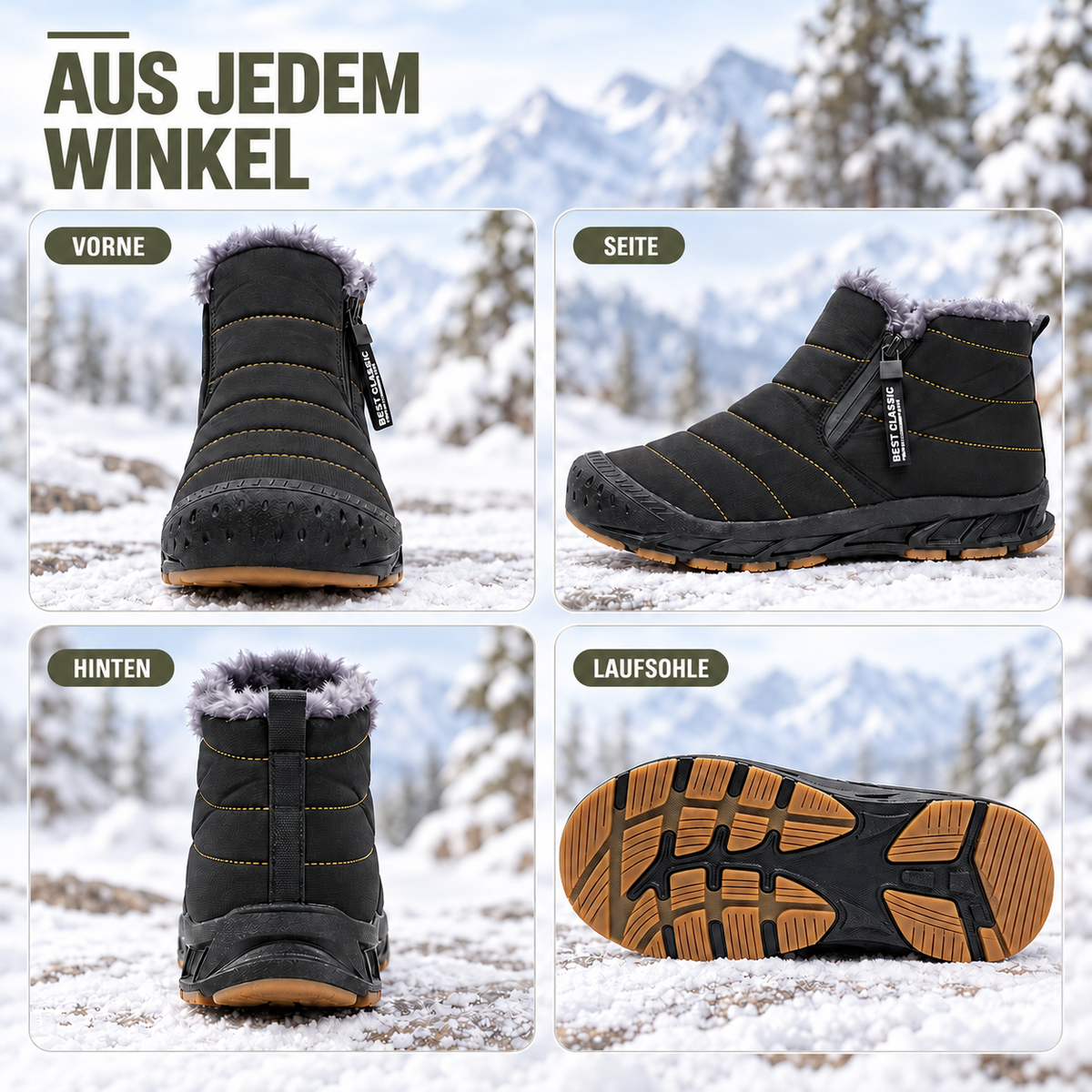 Camp Basel | Winterstiefel wasserabweisend mit Fleecefutter