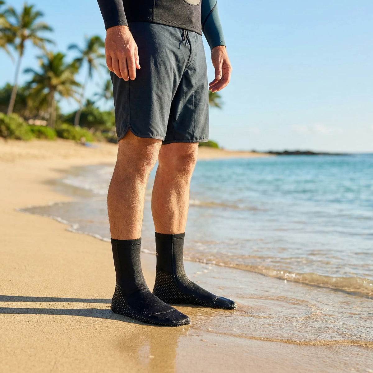 Thermische Neoprensocken mit Anti-Rutsch-Sohle und Knöchelriemen für Wassersport