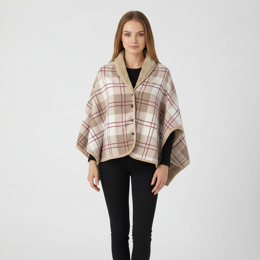 Tragbare Flanell-Decke mit Fleece-Futter und Knopfverschluss