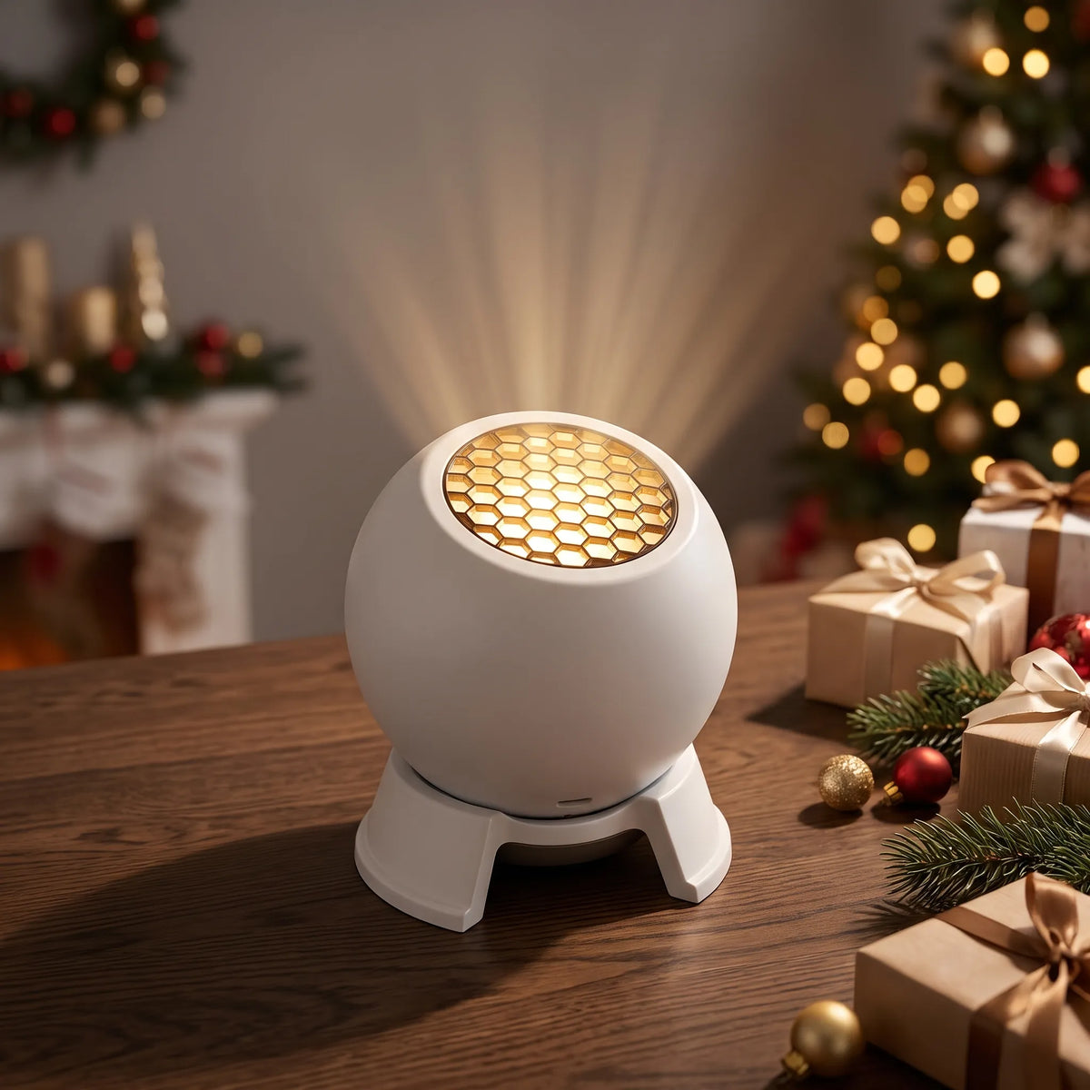 Norvia | Weihnachts-Projektor Nachtlicht, kompaktes, 360° verstellbares Musterlicht für Decke und Wand, platzsparende Weihnachtsdeko für Kinderzimmer, Party & Geschenk