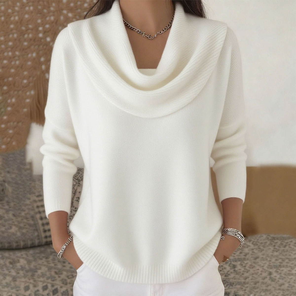 Damen Pullover mit Rollkragen in Relaxed-Passform aus Strick