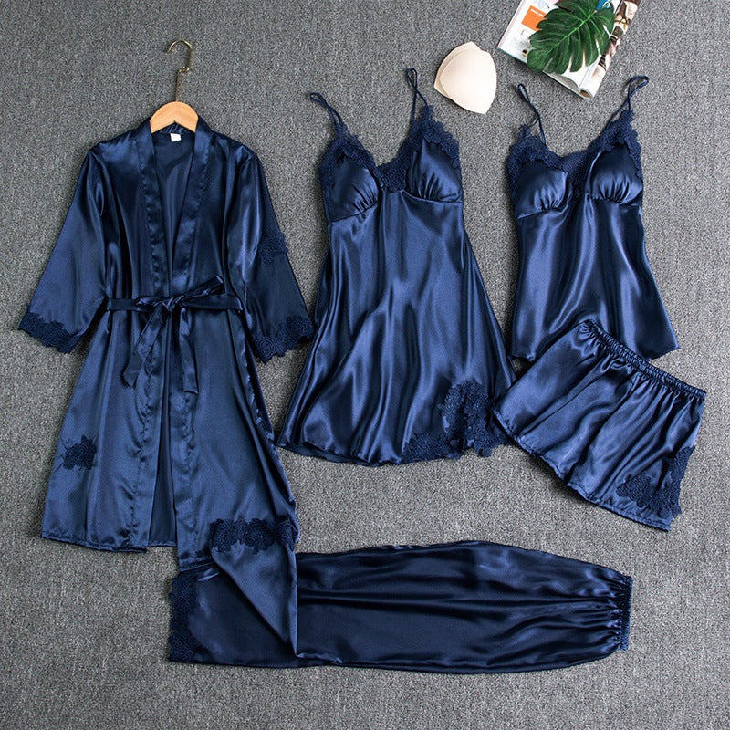 Rosanne Elegantes Fünfteiliges Pyjama-Set