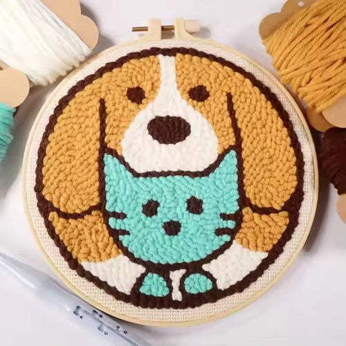 Punch Needle Stickerei Starter Set – Anfänger DIY Set mit schönen Mustern