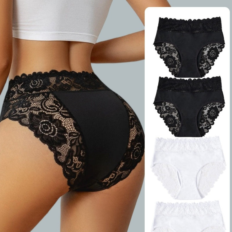 Damen weiche atmungsaktive Spitzenunterhose