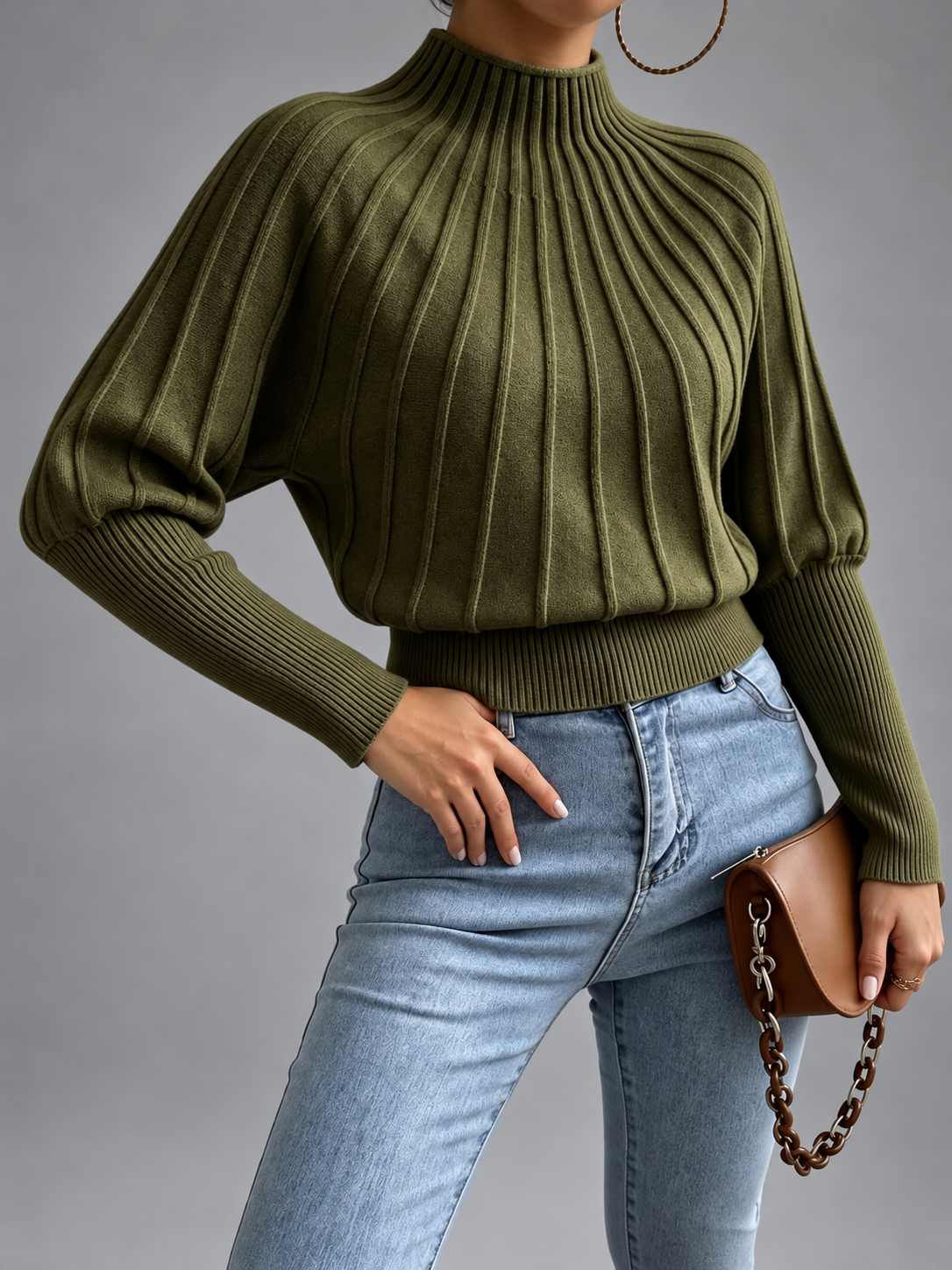 Luna Lässiger Herbst Rollkragenpullover