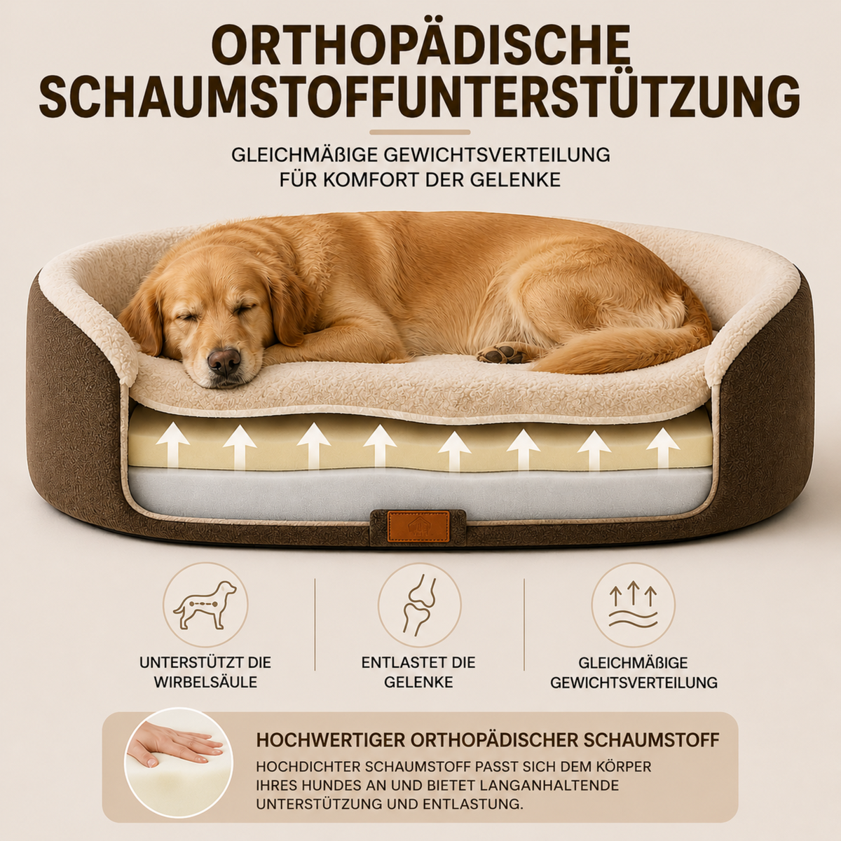 Camp Basel | Pawvello Orthopädisches Sofa-Hundebett