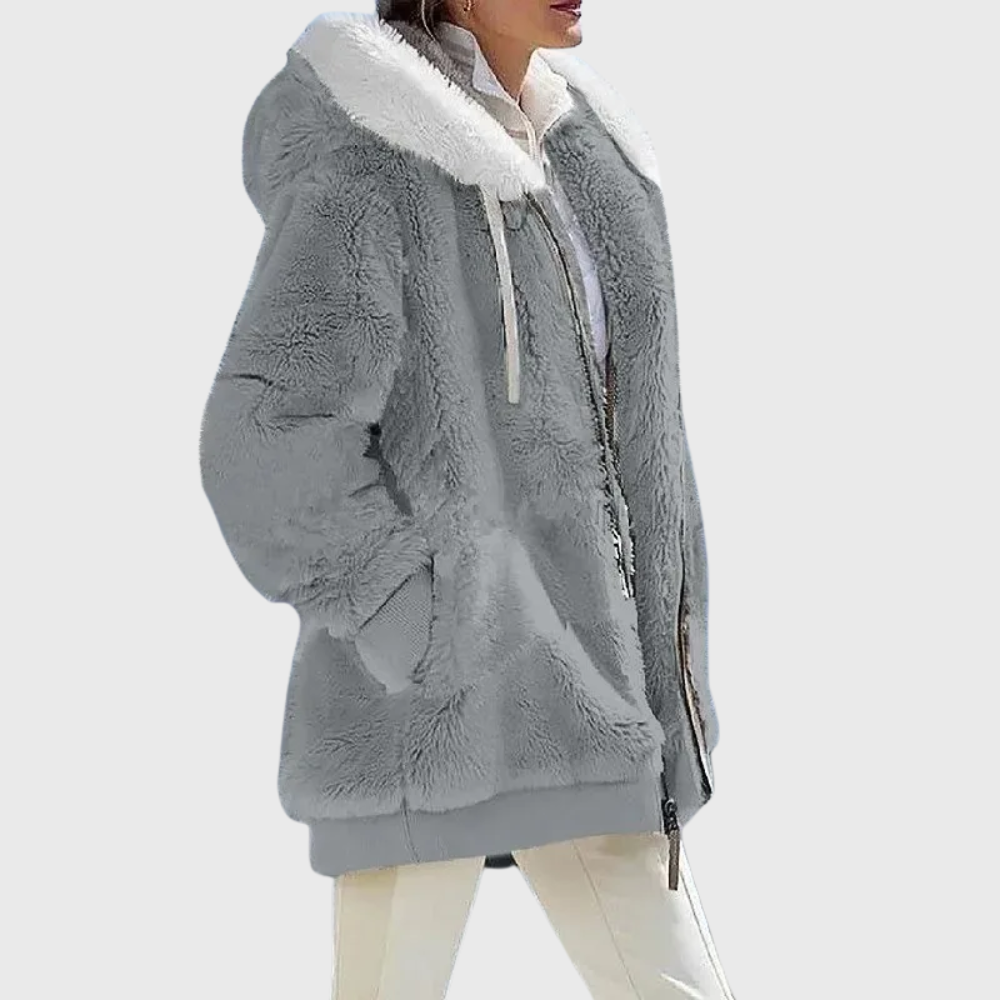 Elegante mehrfarbige warme Pufferjacke