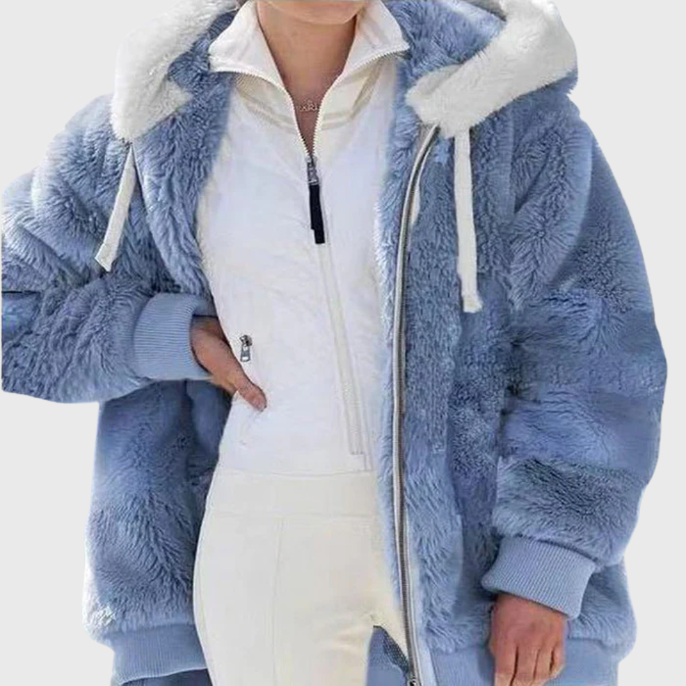 Elegante mehrfarbige warme Pufferjacke